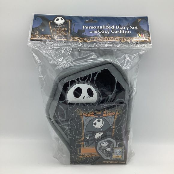 Nightmare Before Christmas Personalized Diary Set With Cozy Cushion New - Picture 1 of 5